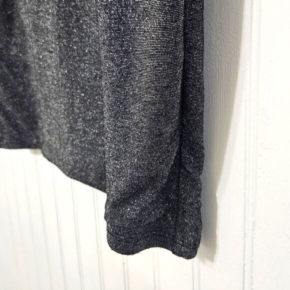 Generation LOVE MED Sparkly Midi/Mini T-Shirt Dress Faux Leather Sleeves - Picture 6 of 13